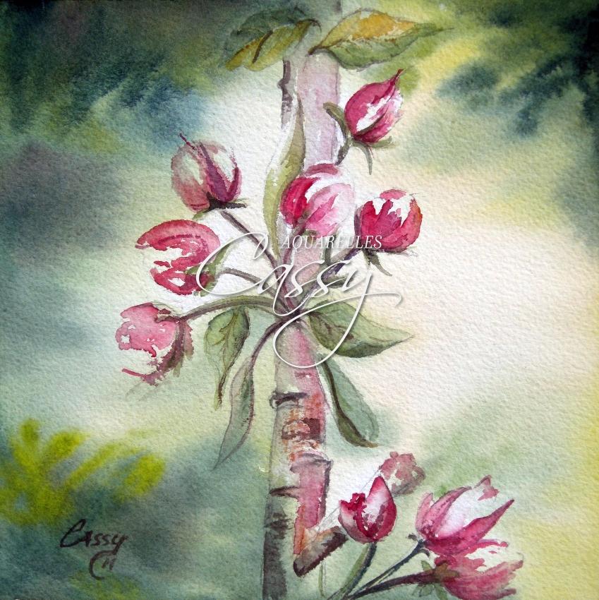 Fleurs de cerisier 20 cm X 20 cm